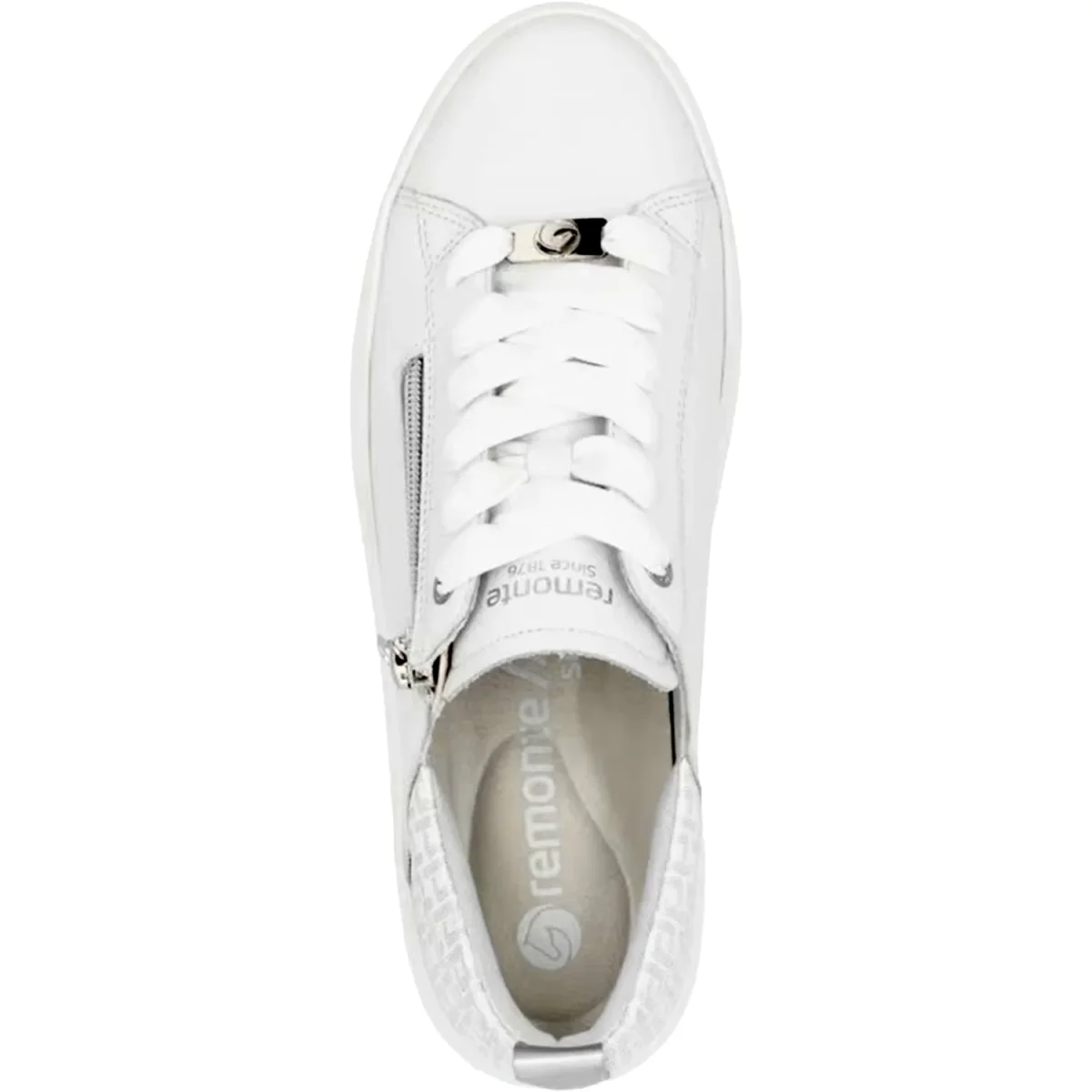 D1C08-80 Remonte DC108-80 Women's Athletic Shoes White/Silver Leather - Image 3