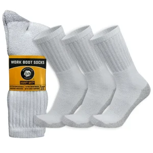 Men's Heavy Duty Steel Toe Cotton Work Crew Socks